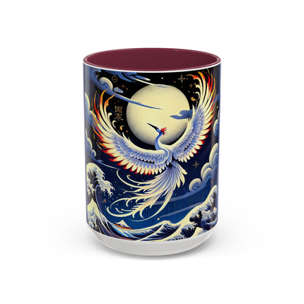 Majestic White Crane Colorful Mugs (11oz, 15oz)