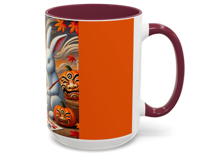 Halloween Rabbit’s Kabuki Jack-o’-Lanterns Colorful Mugs (11oz, 15oz)