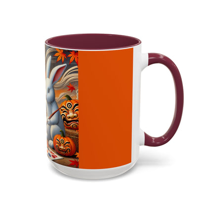 Halloween Rabbit’s Kabuki Jack-o’-Lanterns Colorful Mugs (11oz, 15oz)