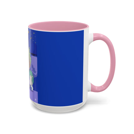 Wishes Beneath the Comet Sky Colorful Mug (11oz, 15oz) – Celestial Magic, Art Deco Elegance & Dreamy Wonder
