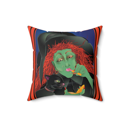 Mirror, Mirror A Witch's Touch Spun Polyester Square Pillow