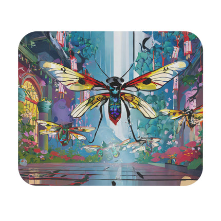Neon Swarm Mouse Pad, Rectangle