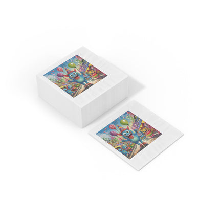 Monster Parade Madness White Coined Napkins