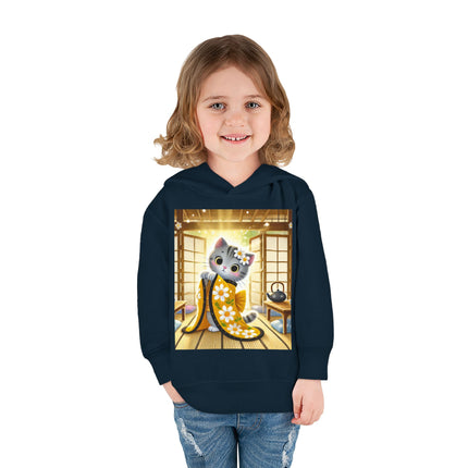 Playful Kitten in the Tea Room Toddler Pullover Fleece Hoodie