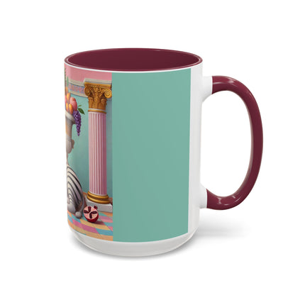 Still Life with Zebra, Fruit, and Pink Columns Colorful Mugs (11oz, 15oz)