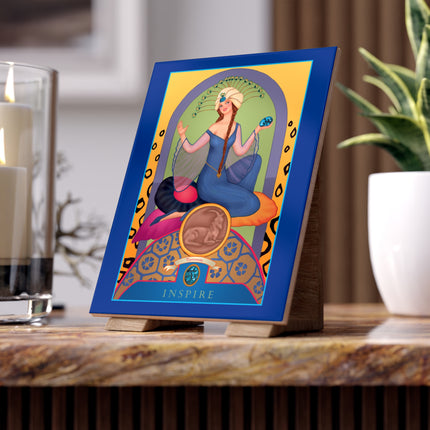 December & Tanzanite Ceramic Tile — Gem Series by Sofia Chiostri