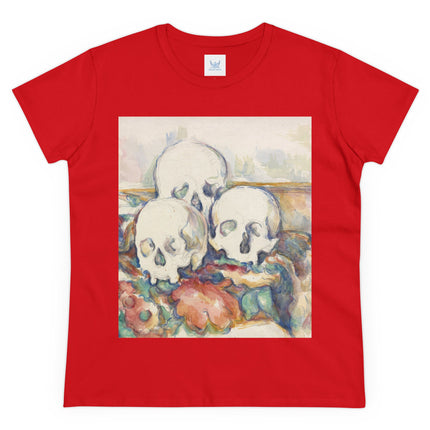 The Three Skulls by Paul Cézanne Women's Midweight Cotton Tee
