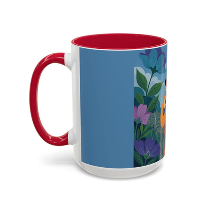The Lady And The Sea Breeze Colorful Mugs – Art Deco Coastal Serenity