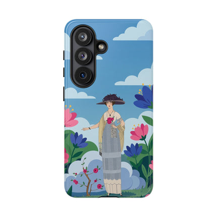 🌸🎩 The Lady Of The Grand Flower Garden Phone Case – Art Deco Fashion Illustration