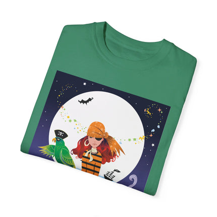 Moonlit Pirate Halloween Unisex Garment-Dyed T-shirt