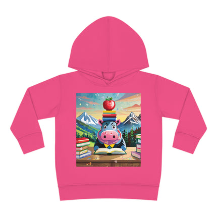 Hippos Hit the Books Toddler Pullover Fleece Hoodie
