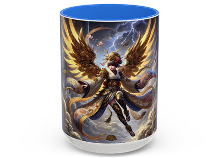 Valkyrie Descending Through Storm Colorful Mugs (11oz, 15oz)