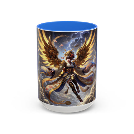 Valkyrie Descending Through Storm Colorful Mugs (11oz, 15oz)
