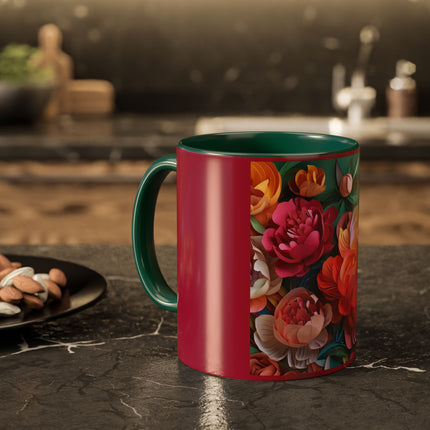 Peonies in Full Bloom Colorful Mugs (11oz, 15oz)