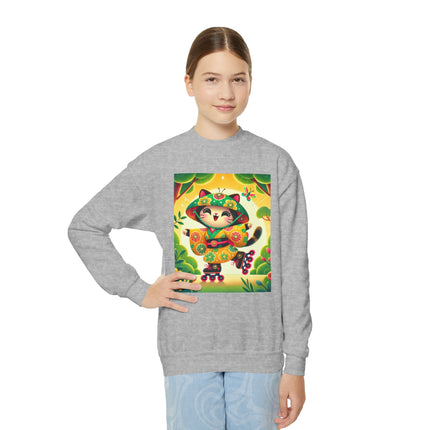 Firefly Dance on Wheels Youth Crewneck Sweatshirt – Motion, Magic & Playful Energy