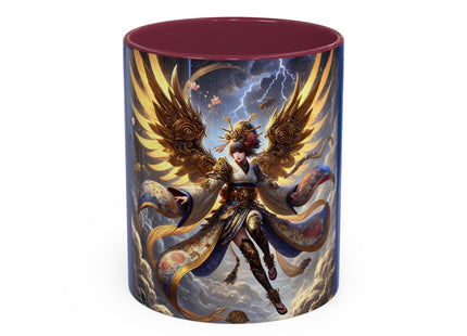 Valkyrie Descending Through Storm Colorful Mugs (11oz, 15oz)