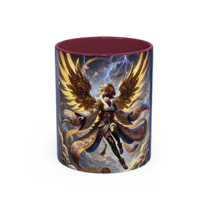 Valkyrie Descending Through Storm Colorful Mugs (11oz, 15oz)