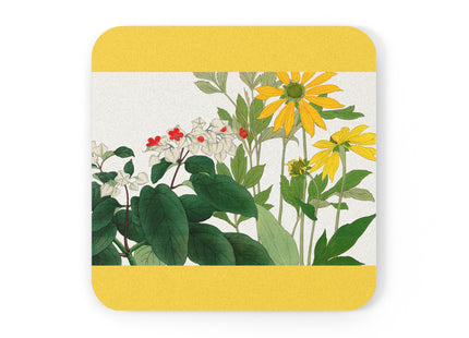 Clerodendrum & Rudbeckia by Tanigami Kônan Cork Back Coaster