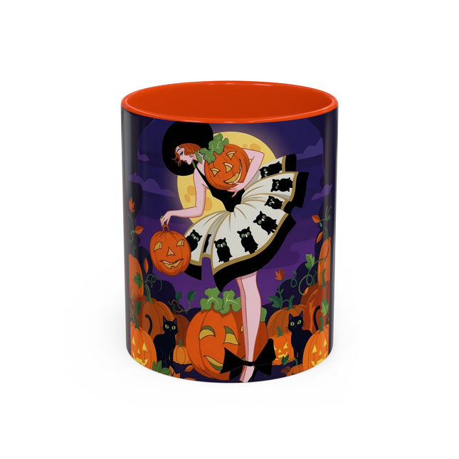 🐈‍⬛🎃 The Black Cat Pumpkin Belle Colorful Mug – Vintage Halloween Charm