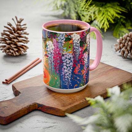 Golden Wisteria Elegance Colorful Mugs (11oz, 15oz)