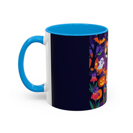 🌙🎃 The Moonlit Garden Masquerade Colorful Mug – Floral Halloween Charm