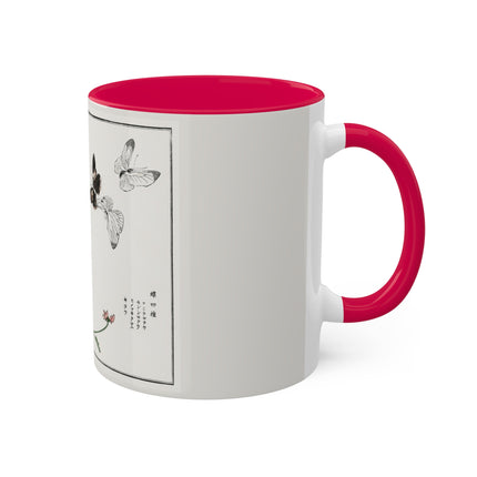 Butterflies and flower illustration by Morimoto Toko Colorful Mugs, 11oz