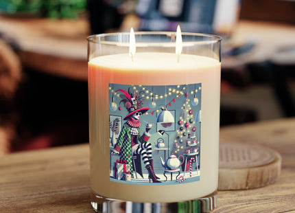 Whimsical Christmas Tea Party Scented Candle - Full Glass, 11oz