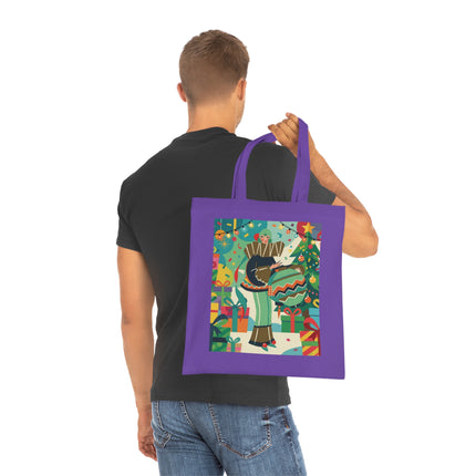 🎄🎁 The Lady Of The Christmas Ornament Cotton Tote Bag – Art Deco Holiday Fantasy