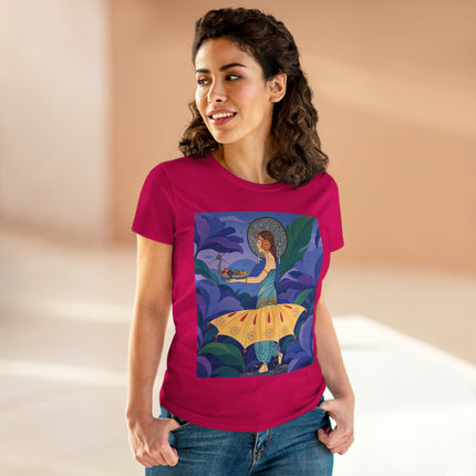 🦋🌿 The Butterfly Garden Offering Cotton Tee – Art Deco Botanical Fantasy