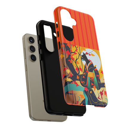 Black Cat in Kimono Phone Cases