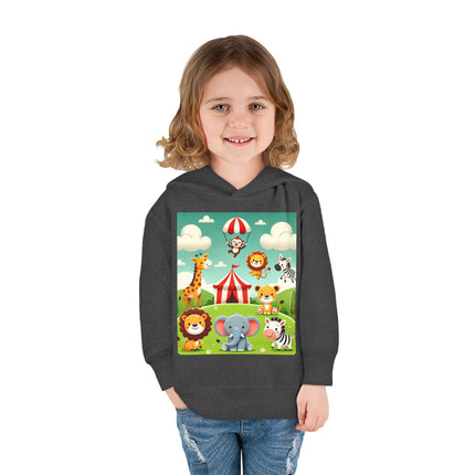 Whimsical Circus Friends Toddler Pullover Fleece Hoodie