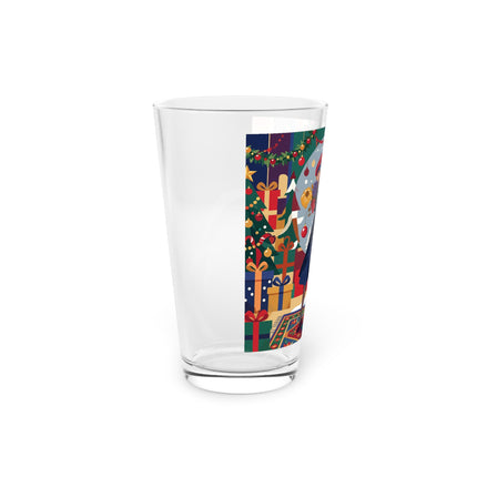 ☃️🎄 The Snowman's Christmas Companion Pint Glass – Art Deco Holiday Fantasy
