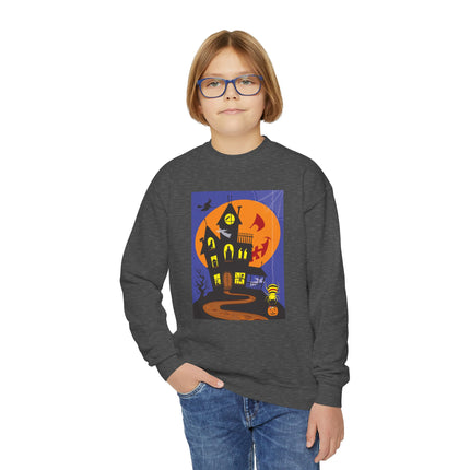 Halloween Night at the Haunted House Youth Crewneck Sweatshirt