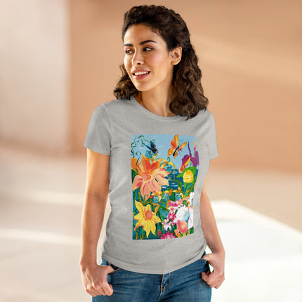 Blooming Paradise Women's Midweight Cotton Tee