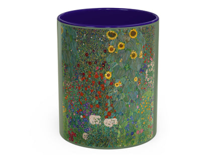 Farm Garden with Sunflowers by Gustav Klimt Colorful Mugs (11oz, 15oz)
