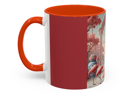 Petals, Porcelain, and Flamingos Colorful Mugs (11oz, 15oz)