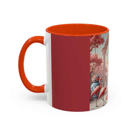 Petals, Porcelain, and Flamingos Colorful Mugs (11oz, 15oz)