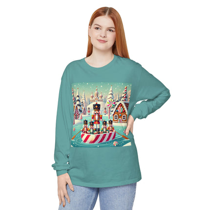 Nutcracker Candy-Striped Adventure Unisex Garment-dyed Long Sleeve T-Shirt