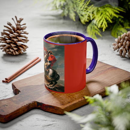 Napoleon Crossing the Alps by Jacques-Louis David Colorful Mugs (11oz, 15oz)