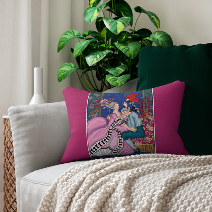The Jealous Parrot by George Barbier Spun Spun Polyester Lumbar Pillow