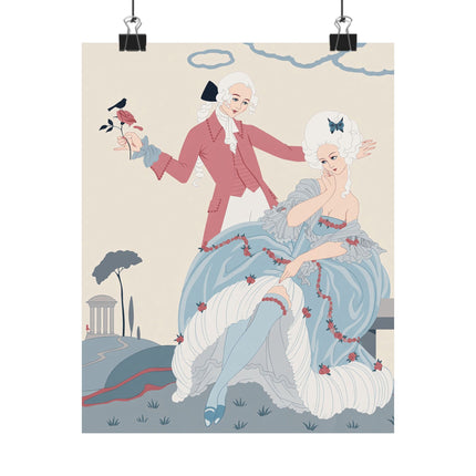 🌹🦋 L'Amour Est Aveugle Matte Vertical Poster – George Barbier Art Deco Romance