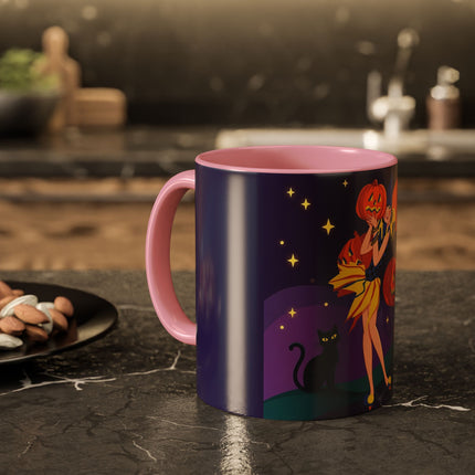 🎃🕯️ Moonlit Pumpkin Masquerade Colorful Mug – Whimsical Halloween Charm