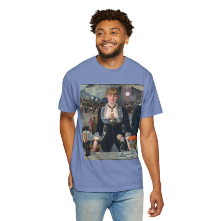 A Bar at the Folies-Bergère by Edouard Manet Unisex Garment-Dyed T-shirt