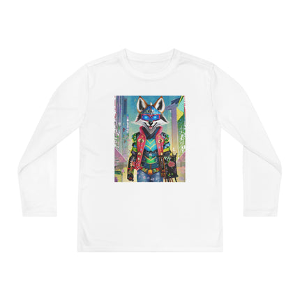 Cyber Hyena Youth Long Sleeve Competitor Tee – Neon Mischief & Futuristic Style