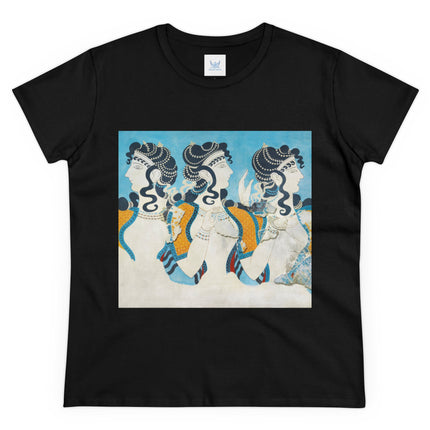 Reproduction of Ladies in Blue by Emile Gilliéron Women's Midweight Cotton Tee