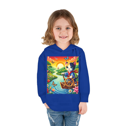 Sailor Kitten’s River Adventure Toddler Pullover Fleece Hoodie