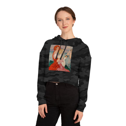 Sur la Route d'Anacapri by Gerda Wegener Women’s Cropped Hooded Sweatshirt