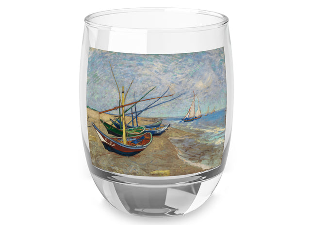 Fishing Boats on the Beach at Saintes-Maries by Vincent Van Gogh Whiskey Glass