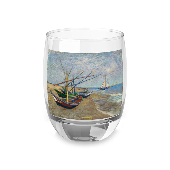 Fishing Boats on the Beach at Saintes-Maries by Vincent Van Gogh Whiskey Glass