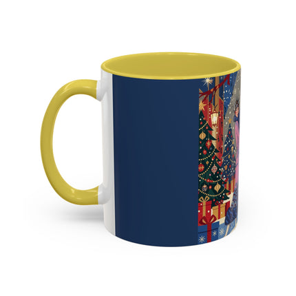 🎩🎄 Christmas Eve Promenade Colorful Mug – Art Deco Holiday Elegance